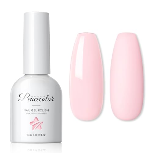 Peacecolor Esmaltes Semipermanentes para Uñas Rosa 10ML, Esmalte Uñas Pintauñas Semipermanentes Gel Nail Polish Art para Principiantes Manicura y Pedicura en casa