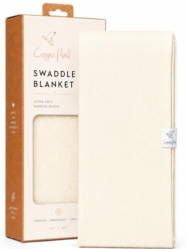 Image of Copper Pearl Swaddle Blankets for Newborns | Soft Stretchy Receiving Blankets for Boys and Girls | Large 46 x 46 Inch Baby Blankets | Lightweight and Breathable Swaddles | Moonstone