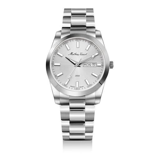 Image of Mathey-Tissot Swiss Made Mathy I Day-Date Quatrz White Dial Analog Watch for Men - H453AS