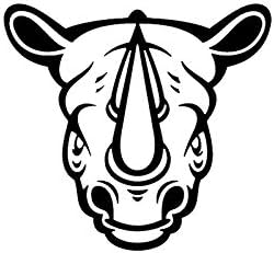 Makarios LLC Rhino Face Rinoceros MKR Decal Vinyl Sticker |Cars Trucks Vans Walls Laptop|Black|5.5 x 5.1 in|MKR1371