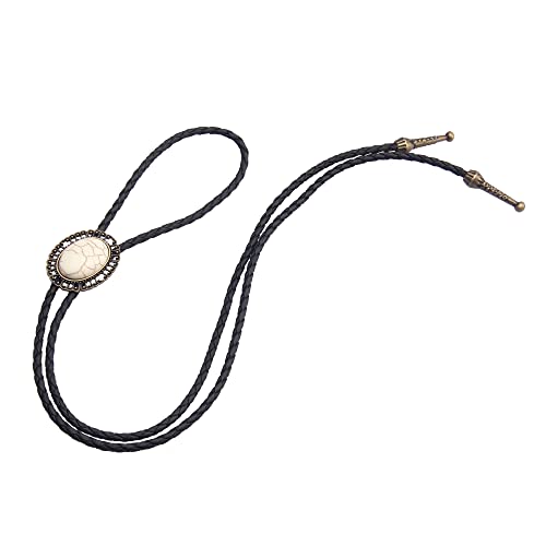 Image of GelConnie Native American Bolo Tie Rodeo Cowboy Leather Necktie Western Necklace Costume Accessories for Men,Women