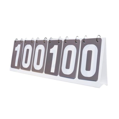 Colaxi Sports Scoreboard 6 Digits Score Keeper Scoring Board Table Score Flipper Flip Score Board for Soccer Volleyball Table Tennis, Gray