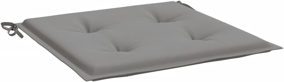 vidaXL Garden Chair Cushions Set, Outdoor Seat Pads, Gray, 19.7"x19.7"x1.2", Oxford Fabric, Foam Fiber Filled, California Proposition 65 Warning