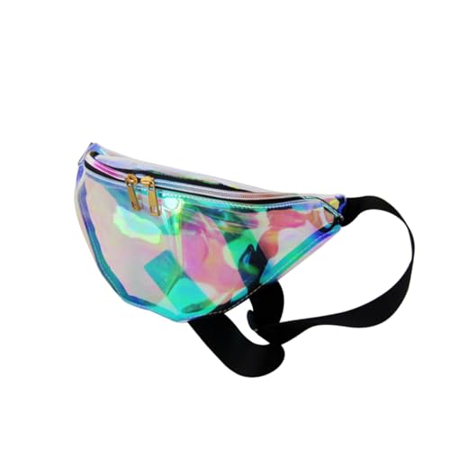 TEMPNAP レディース透明レイザーメッセンジャーウエストポーチ 可能なバッキング付き ジッパー閉鎖で収納簡単 スポーツ 旅行 ビーチに 素材 ダズルカラーでおしゃれなデザイン