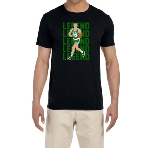 Green Larry Bird Larry Legend Text Pic T-Shirt