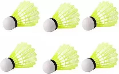 Nylon Shuttle Cock Pack of 6 Pcs Yellow Color-image-3
