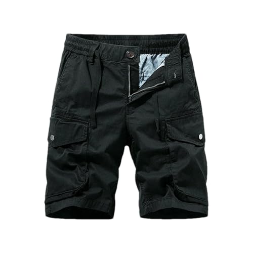 Short cargo en coton pour homme avec cordon de serrage et boutons