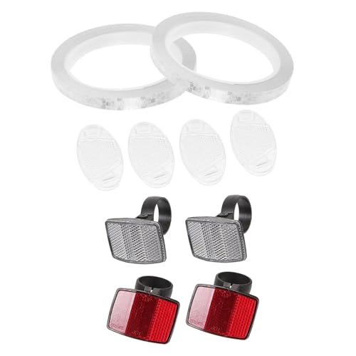ibasenice Night Riding Safety Essential 1 Set of Red Bike Reflectors Front Rear Abs Material Reflective Easy to Mount Random