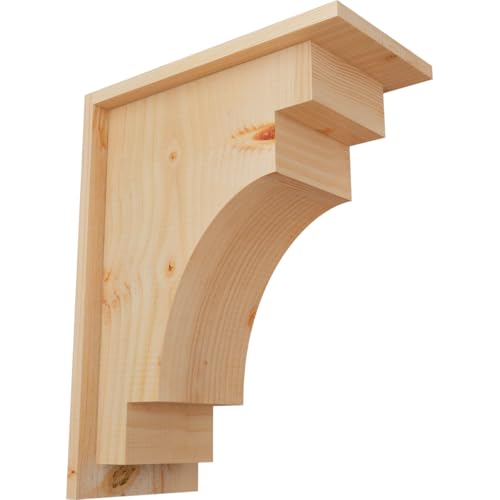 Ekena Millwork COR08X14X18MED01SDF 7 1/2"W x 14"D x 18"H Mediterranean Smooth Corbel w/Backplate, Douglas Fir