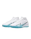 Verschiedene interne Sohle NIKE Herren Zoom Mercurial Superfly 9 Academy TF Sneaker, Weiß/baltischblau-rosa Explosion, 43 EU