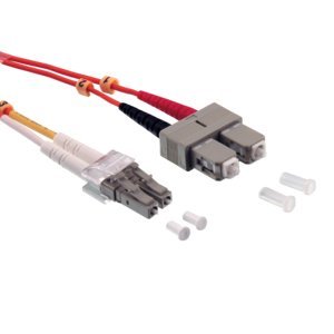 BIGtec 25m LWL Kabel Patchkabel OM2 Glasfaser-Kabel 10Gbit Multimode 50/125µm Ø 2mm Jumper LC - SC Stecker Duplex orange Fiber Optic Cable