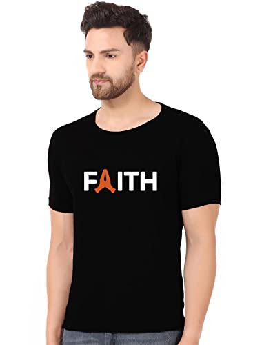 Image of God Faith and Pray Printed Premium Trending Tshirts | Round Neck Half Sleeve Regular Fit Black Tshirt for Men | Cotton Summer Wear Stylish Unisex Tshirt | Best Gifts Tees