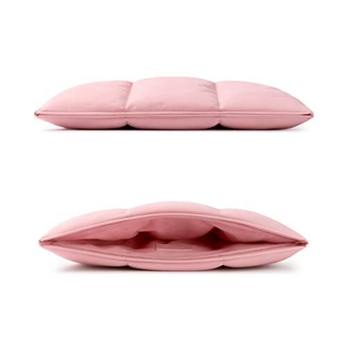 Image of Comfyable Puffy Laptop Sleeve 13 Inch 14 Inch, Quilted Puffer Laptop Carrying Case for Women, Pillow Case Compatible for MacBook Air M4 M3 M2 M1, MacBook Pro 13 Inch 14 Inch M4 M3 M2 M1 Cover, Pink