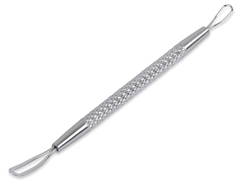 Clear Skin Beauty Tool - Blackhead and Whitehead Extractor by Malva Belle | Pimple/Zit Popper | Comedone and Blemish Remover | Cleansing Pores on Nose | Stainless Steel with No-slip Handle