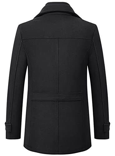 Image of chouyatou Men's Winter Stylish Wool Blend Single Breasted Military Peacoat