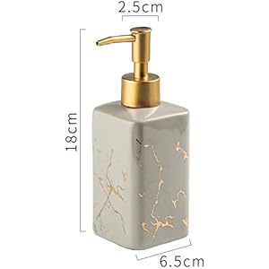 FabSeasons Soap Dispenser with Pump, Italian Marble Pattern Dispensar Bottle for Liquid soap, Homemade Lotions and Essential Oil