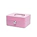Produktbild Geldkassette Metall Tragbare Aufbewahrungsbox Safe Haushalt Geld Münzeinwurf Kofferraum mit Zylinderschloss Schlüssel 15 * 11,9 * 7,7 cm (Pink)