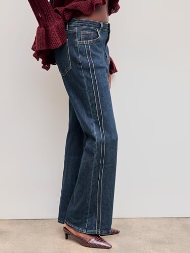 CIDER High Stretch Denim High Rise Solid Flared Jeans3