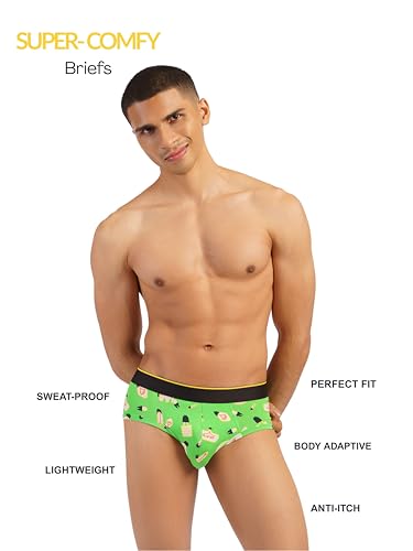 Image of Bummer Men's Printed Micro Modal Briefs Underwear | Ultra Soft & Breathable | Combo Pack of 2