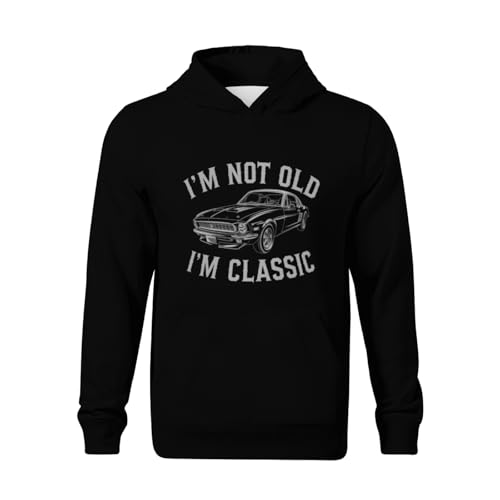 Kids Retro I'm Not Old I'm Classic Car Graphic Funny Boys Girls Lightweight Kangaroo Pocket Fleece Hoodies2
