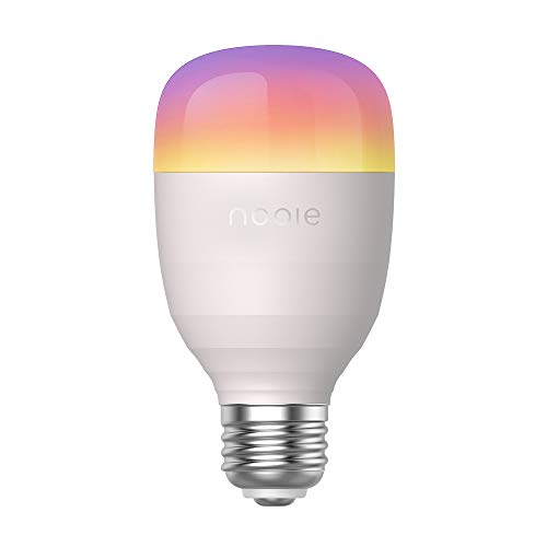 Nooie Smart Lampe WLAN Glühbirnen Wifi LED Weiches Weiß 2800K+RGB Birne 10W 800LM UL Listed Kompatibel mit Amazon Alexa, Kein Hub Erforderlich Dimmbares Mehreren Farben Nachtlicht E27(1 Stück)