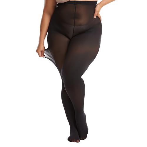 Image of Frola Plus Size Tights for Women Semi Opaque Control Top High Waist Stockings 60 Denier Women's Pantyhose 2X 3X 4X 5X