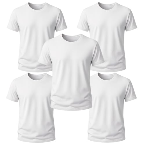 Camiseta niño básica Manga Corta - Camiseta Blanca niño 100% algodón –, Punto Liso 155 g/m² – Pack 1, 5 o 10 Unidades, Uso Diario o Colegio (FR/ES, Edad, 3 años, 4 años, Regular, 5, Blanco)