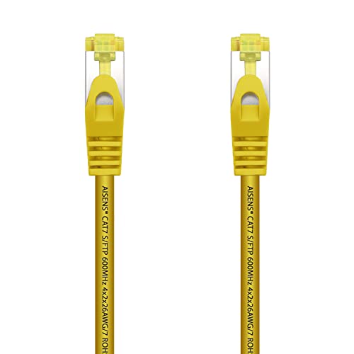 AISENS A146-0473 Cable de red latiguillo RJ45 LSZH Cat.7 600 MHz S/FTP PIMF AWG26, amarillo, 0.5m