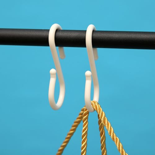 Kisstta 16 Stück,S haken,Kunststoff Haken,Rosa Weiß,Küchenhaken Für den Kleiderschrank die Küche