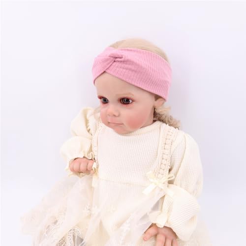 16 PCS Soft Knot Headbands with Hair Bows Elastic Hairbands Head Wrap For Newborn Baby Girls Infant Toddlers Kids Accessories (Cross Headband 16 pcs)4