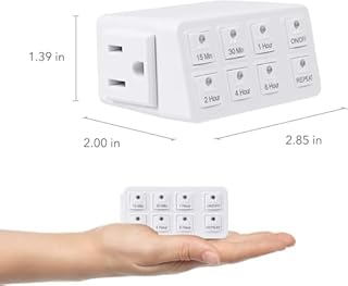 BN-LINK Indoor Countdown Timer with Repeat Function, Heavy Duty Accurate Compact Size for Charger Vacation Security, 3-Prong Grounded Outlet, 15A/1875W ½ HP ETL Listed