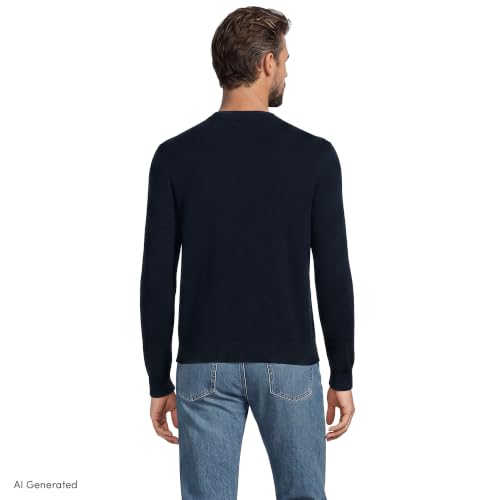 Image of Lands' End Men's Fine Gauge Cashmere V-Neck Sweater