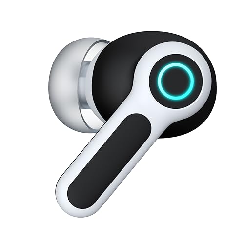 Image of Phonokart KIRA TWS Bluetooth V5.4 Earbuds with Quad Mic ENC, RGB LED Gaming Mode, 70H Playtime, Type-C Fast Charging, Touch Control Wireless Earbuds with 500mAh Battery (White)