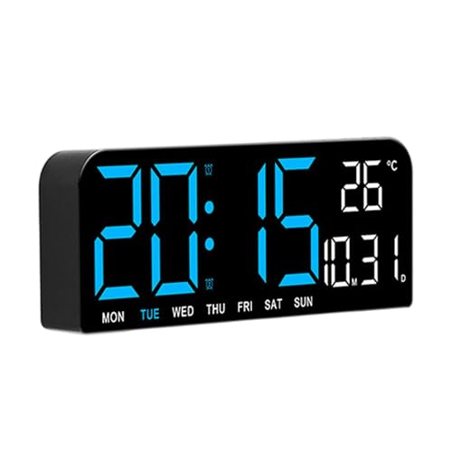 Reloj digital – Reloj digital elegante con pantalla LED y brillo variable | Reloj de escritorio alimentado por USB con funciones de alarma, temperatura y fecha, perfecto para bure
