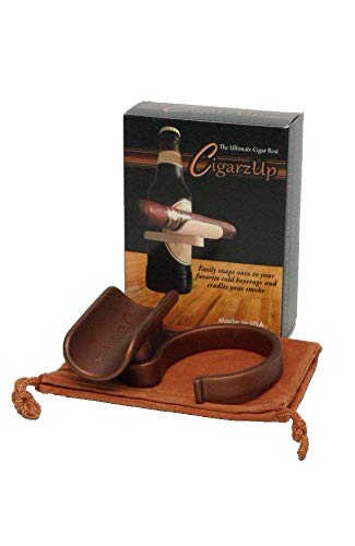CigarzUp Cigar Holder. Bronze. The Clip On Cigar Accessory Snaps to Almost Any Bottle, Can or Glass to Keep Your Cigar in Place - Thumbnail 2