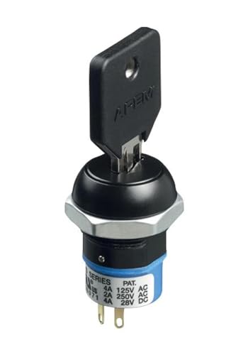 On-On 2 Way 19mm Key Switch DPDT 4A LK6SNB126N3