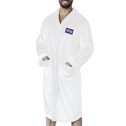 Northwest NCAA TCU Horned Frogs Silk Touch Bathrobe, White Out, L/XL