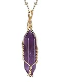 amethyst goldring ❣Maße: Anhängergröße: 1,5 Zoll * 0,4 Zoll; Kettenlänge: 20 Zoll mit weichem Goldglanz und Karabinerverschlüssen.
