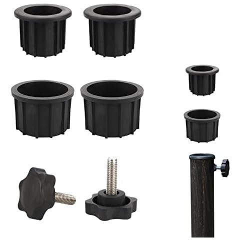 Kingovalley 4 Pcs Umbrella Base Stand Replacement Parts, Patio Umbrella Stand Replacement Parts with 2 Pcs M8 M8 Thread Replacement Hand Knob for Patio Umbrella Base Stand Replacement Cover
