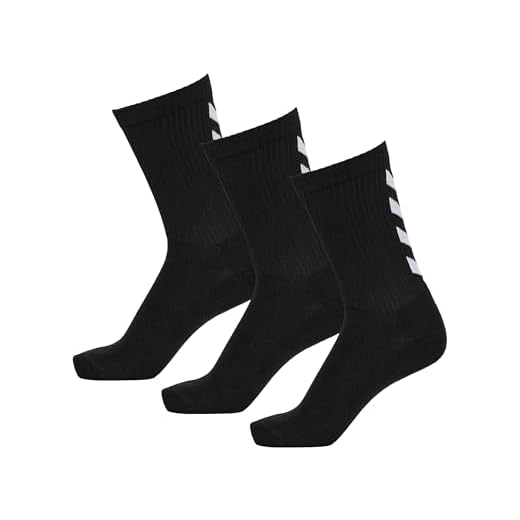 Hummel Socken 3er Set in Grau, Rot oder Blau - REFLECTOR FUNDAMENTAL 3-PACK SOCK - Strümpfe mit Unterstützung für Fußrücken - Sportsocken für Freizeit & Sport, black, 12 (41-45), 22-140-2001
