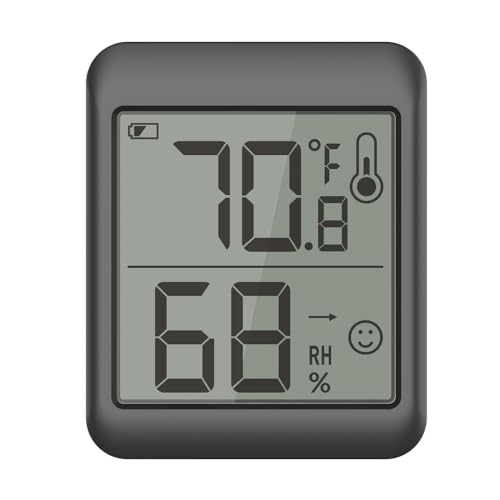Termómetro-Higrómetro Digital Mini de Precisión, Sensor de Temperatura y Humedad Interior/Exterior con Conmutación ℉/℃