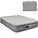 BestComfort Air Mattress with Built in Pump, Full Size Airbed with Coil Beam Construction and Waterproof Flocked Top, Inflatable Mattress Blow Up Bed for Home Camping Travel (Full Size)