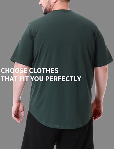 Idtswch Mens Big and Tall T-Shirts Loose Fit Heavyweight Longline Tee(Regular&Longer Length)3