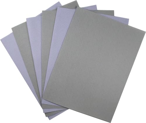 Image of KCS 4 /6 pc of 12 inch x 18 inch(30cmx45cm) 16 Count Cotton Aida Cloth Cross Stitch Fabric (6 pc,Light Steel Grey+Medium Grey)