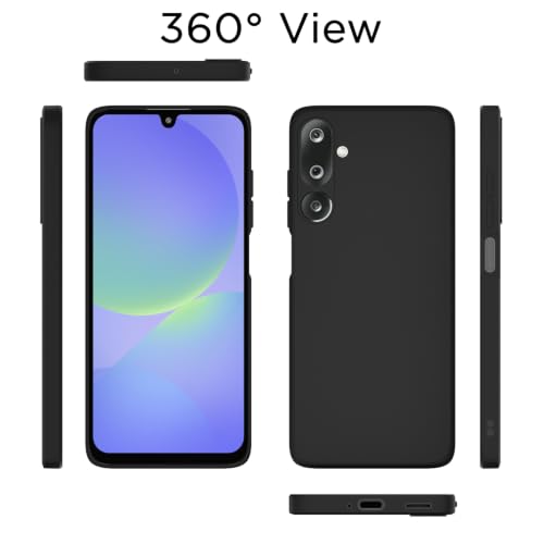 Image of Outlouders Back Cover for Samsung Galaxy M36 5G | Camera Protection | Durable Soft Matte Silicone Bumper Case (Black)