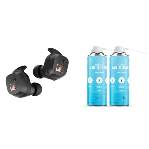 Sennheiser SPORT True Wireless Earbuds - Bluetooth In-Ear Headphones for Active Lifestyles & Sterlix Air Duster Can Compressed Air Spray Can Dust Cleaner PC, Keyboard
