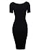 TAM WARE Women's Sweetheart Short Sleeve Midi Dress TWCWD053-D065-BLACK-US S