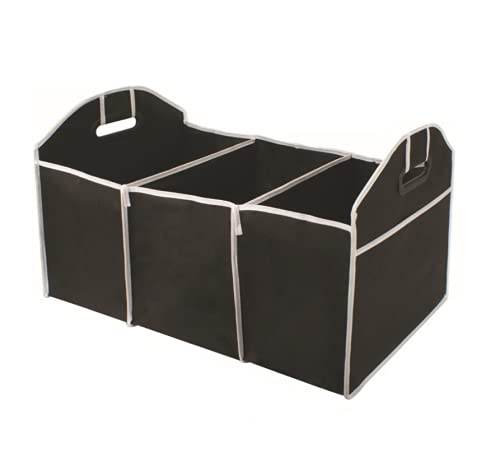 Winvin Extra Large Trunk Organizer Portable Holder For Car Automobile Suv Sedan Storage Foldable,With 3 Compartments Reusable Black, 21.6 Inches Long,With 2 Handles #TOP3