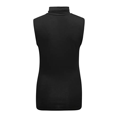 OThread & Co. Women's Sleeveless Turtleneck T-Shirt Basic Stretch Layer Comfy High Neck Tank Top4