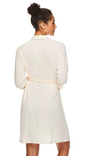Tahari Womens Rib Pajama Lounge Robe Bathrobe Pale Rose Large - Thumbnail 4